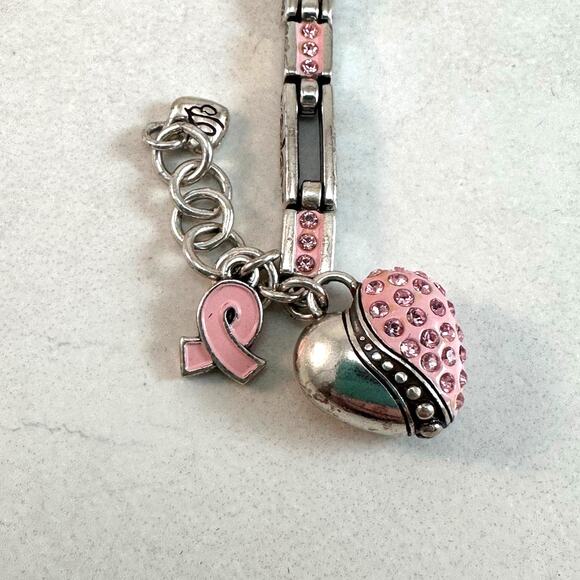 Brighton Power of Pink Breast Cancer Awareness heart bracelet - Picture 2 of 6
